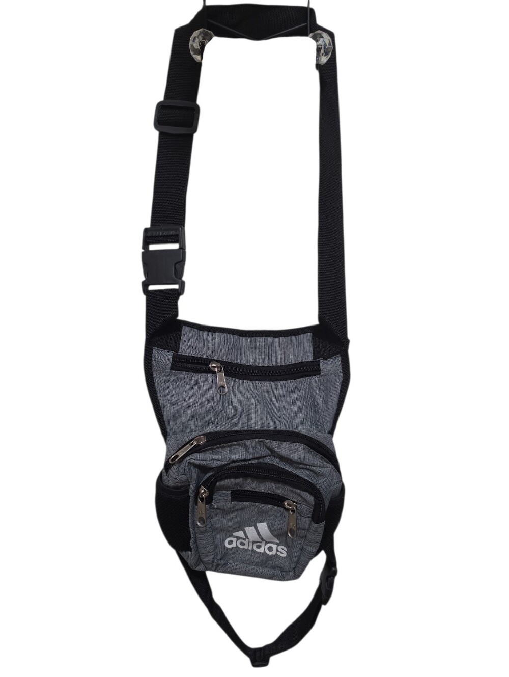 Adidas Gray and Black Waist Drop Leg Pouch - Picture 2 of 6